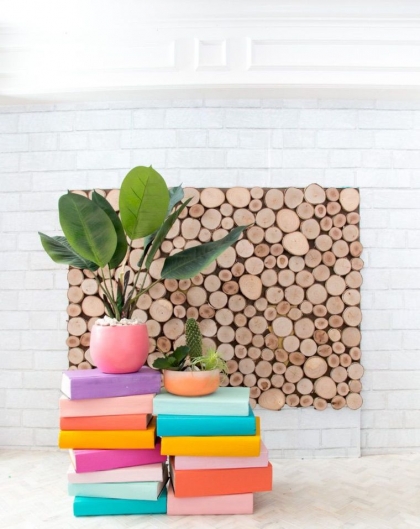 livres transformés en support pour plante super cool