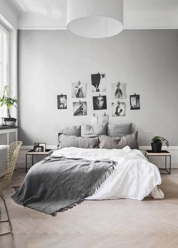 décoration minimaliste chambre grise 