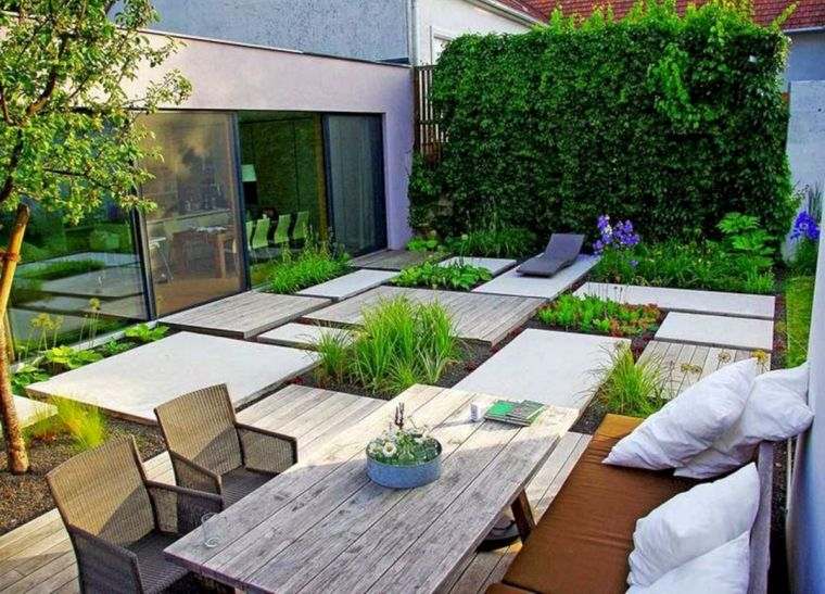 jardin avec meubles modernes