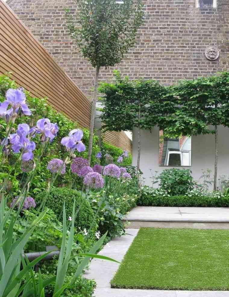jardin moderne avec plantes vertes 