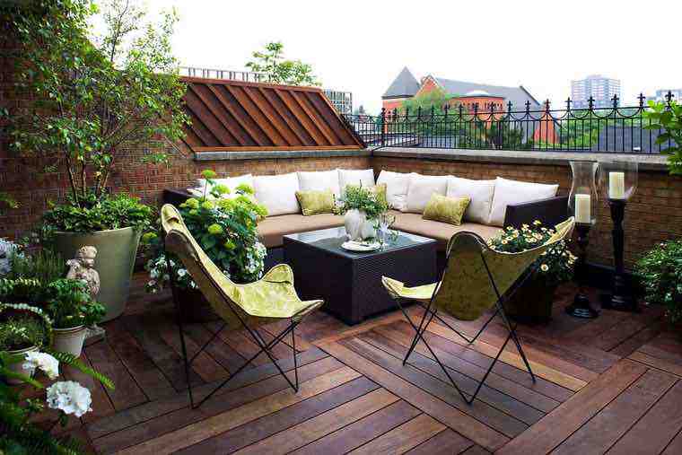 terrasse aménagement table basse