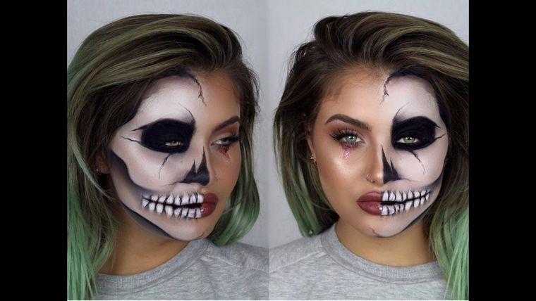 maquillage femme Halloween effrayant