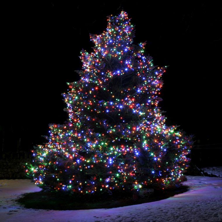 arbre de Noël extérieur décoré 