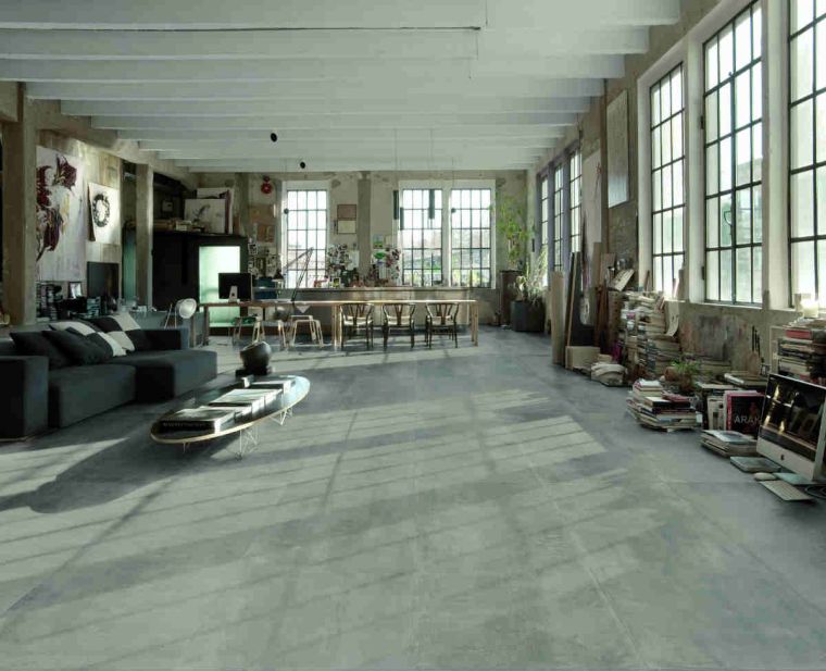 idée de déco avec sol gris