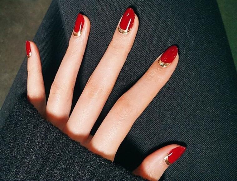 ongle rouge or