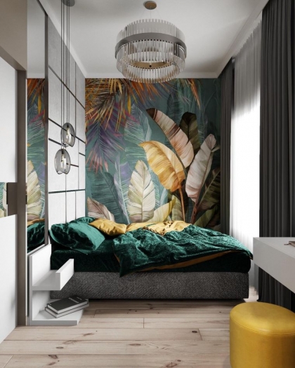 déco de chambre en couleur vete