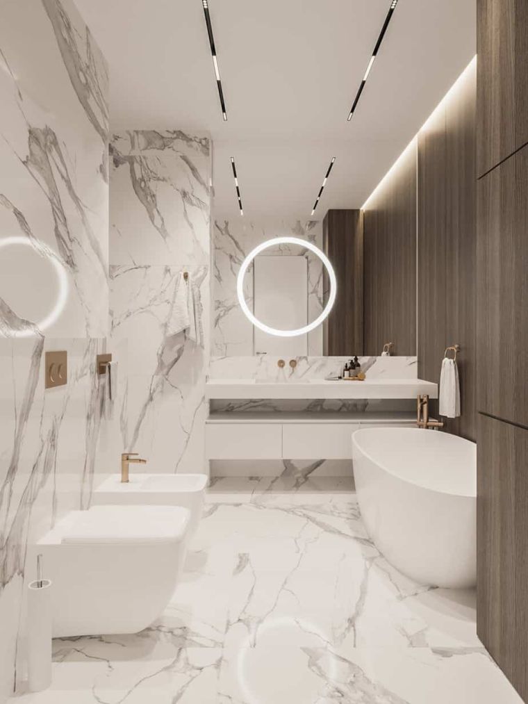 déco pour salle de bain en marbre