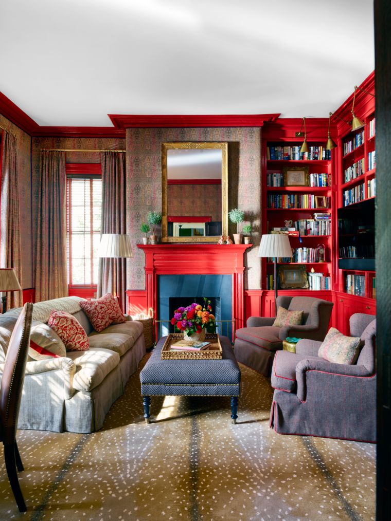 salon de design moderne en rouge