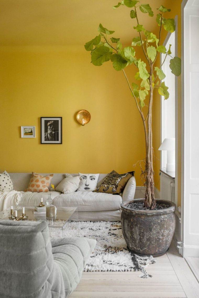 couleur mur jaune pour salon 