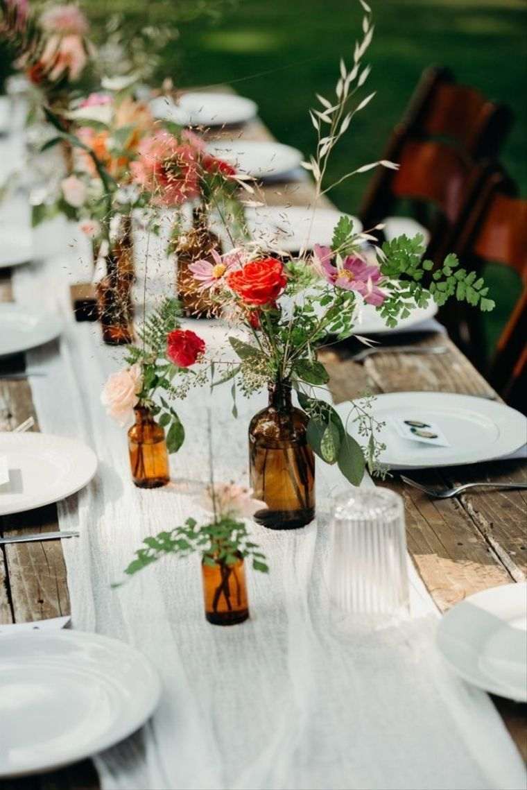 déco de table simple avec fleurs