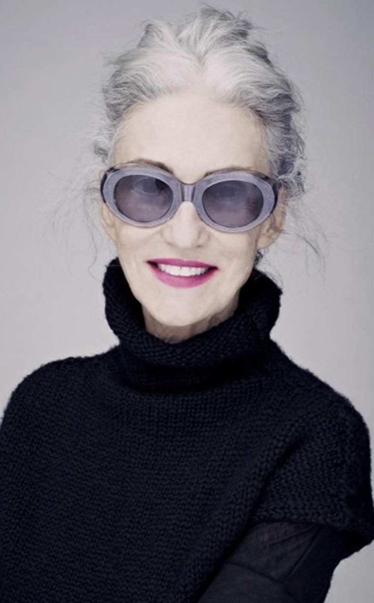 coiffure cheveux gris idée de Linda Rodin