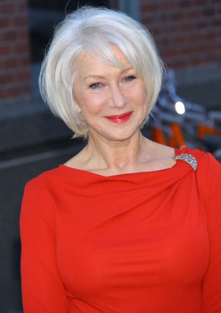 idée de coupe de cheveux gris de Helen Mirren