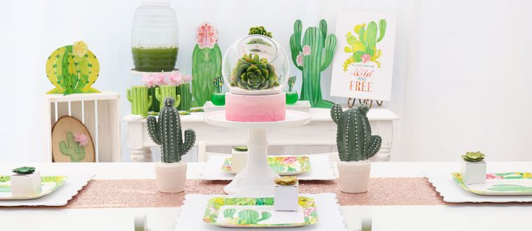 anniversaire déco printemps avec cactus