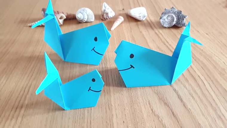 origami baleine modèle