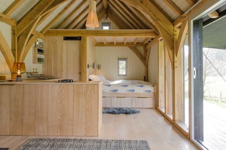 intérieur de cabane en bois pièces