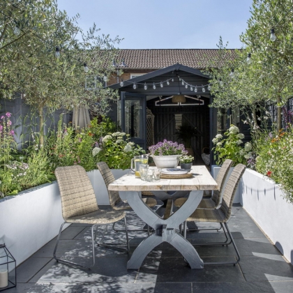 terrasse avec coin repas