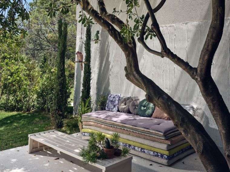 espace de relaxation jardin moderne 