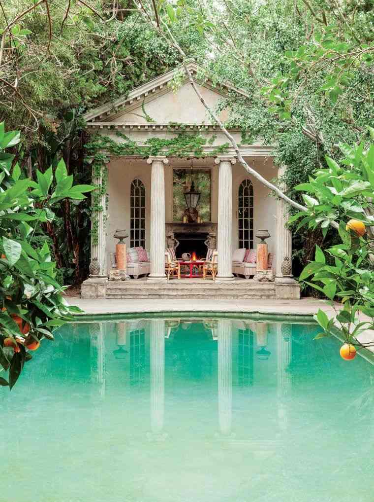 déco de jardin avec piscine et citroniers 