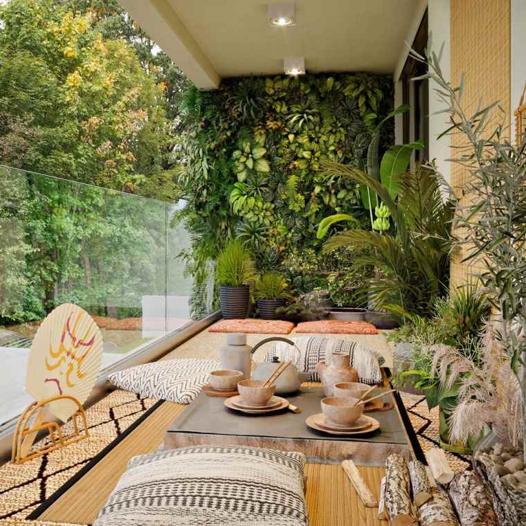 déco de balcon avec plantes d'intérieur 
