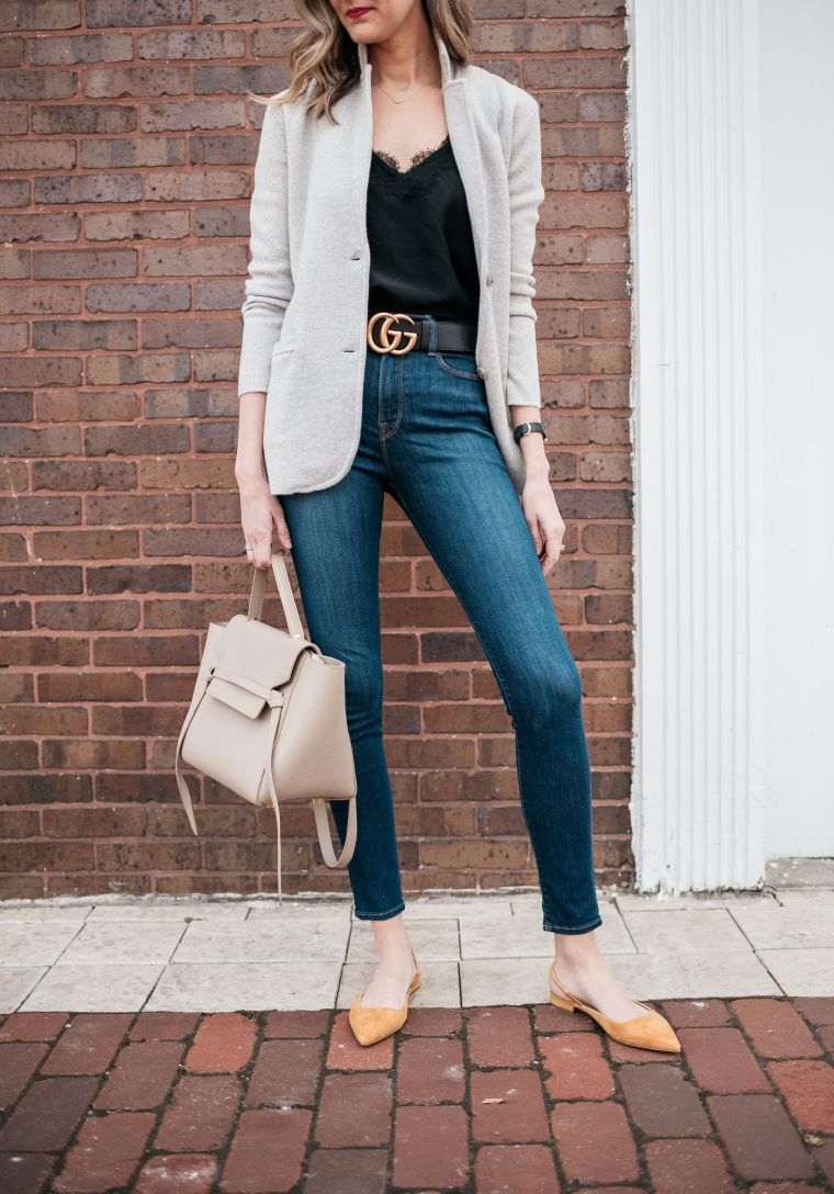 tenue de bureau femme avec jeans 