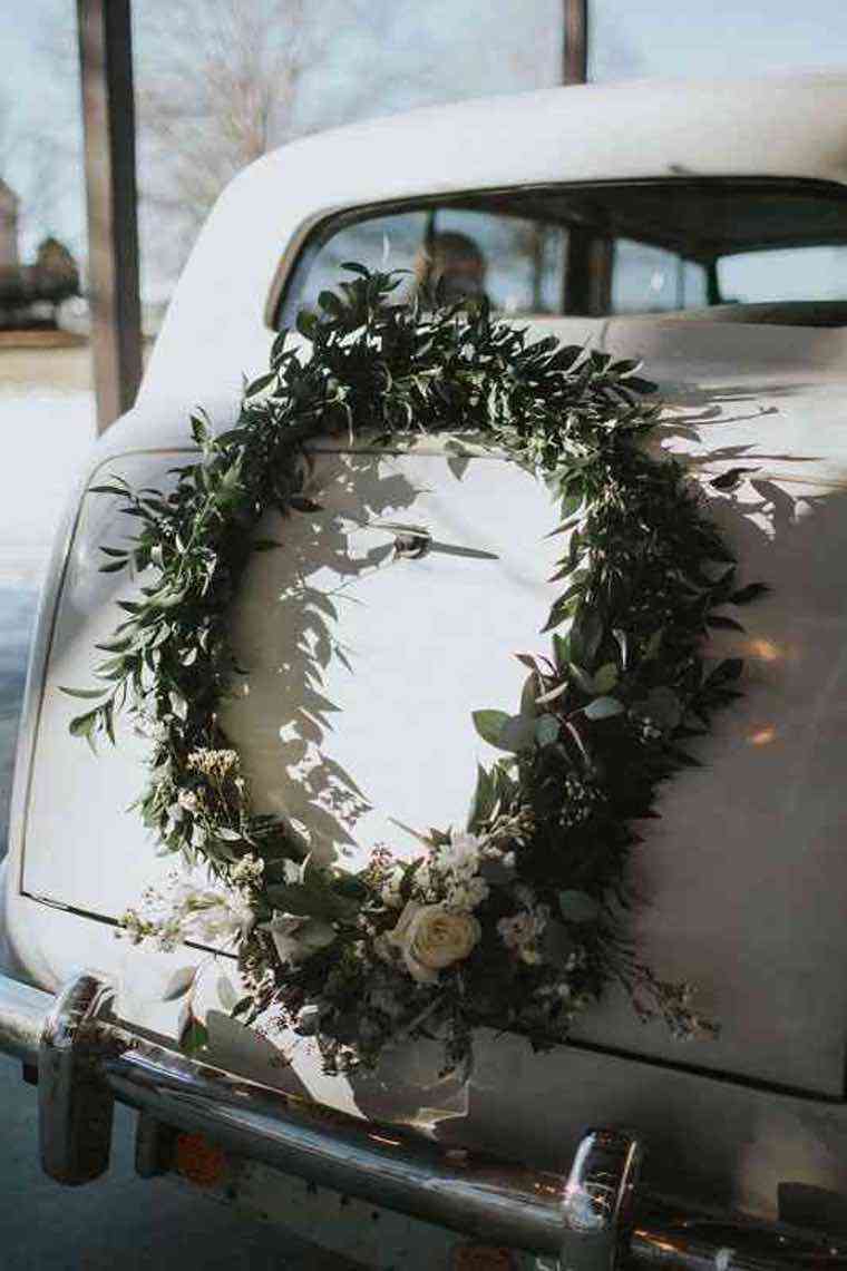 couronne décoration voiture mariage