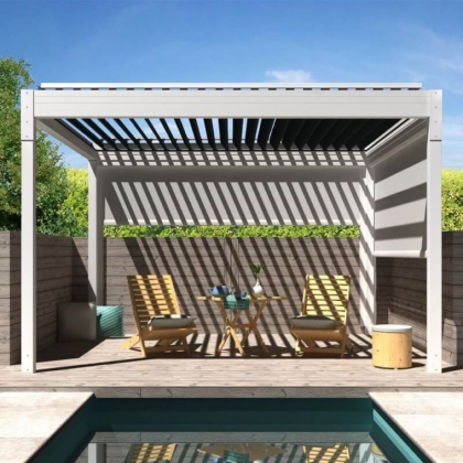 pergola bioclimatique blanche aluminium design moderne