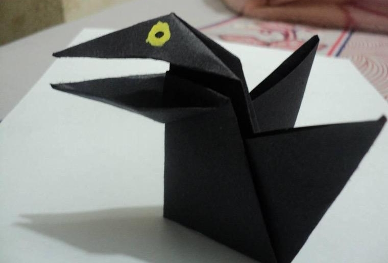 corbeau origami déco