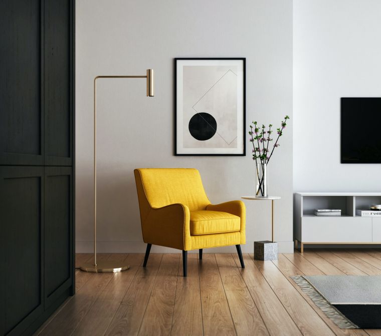 fauteuil de salon jaune moderne 