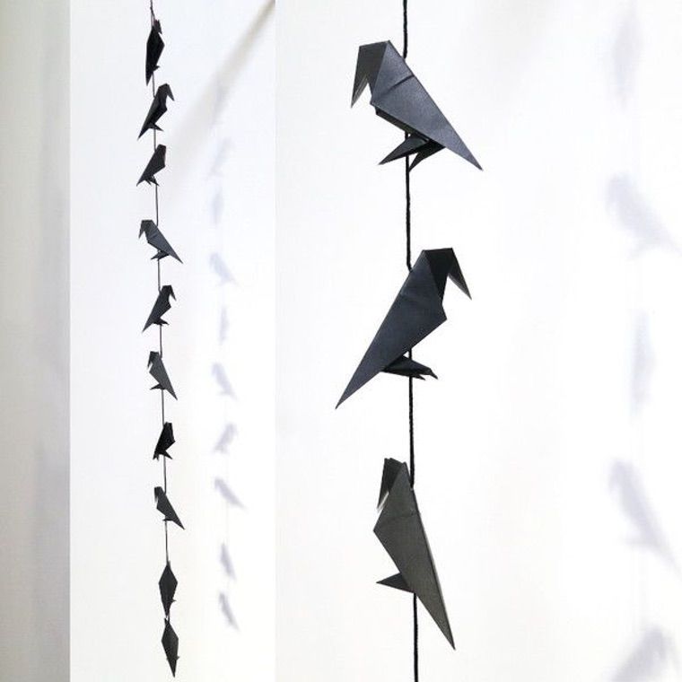 idée guirlande corbeau origami