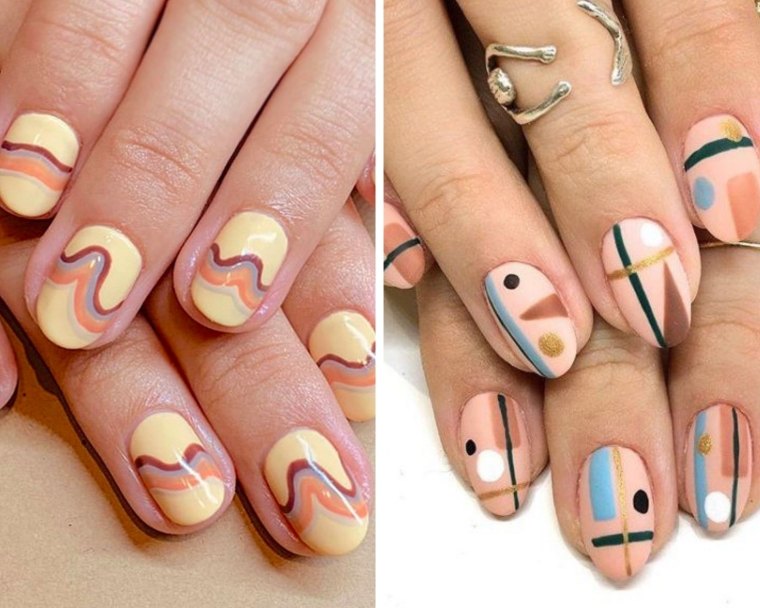 ongles style retro formes
