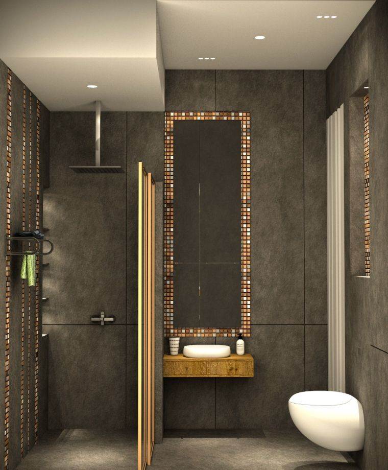 douche italienne salle de bain noir