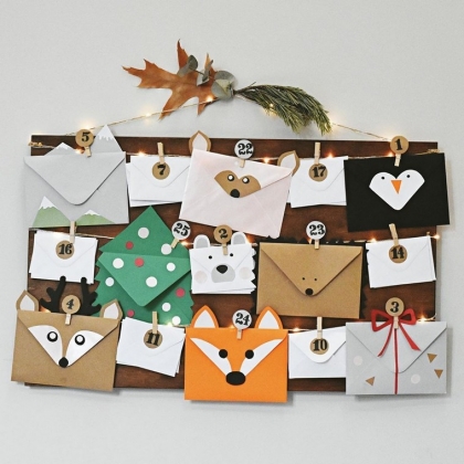 enveloppes renard diy Avent calendrier