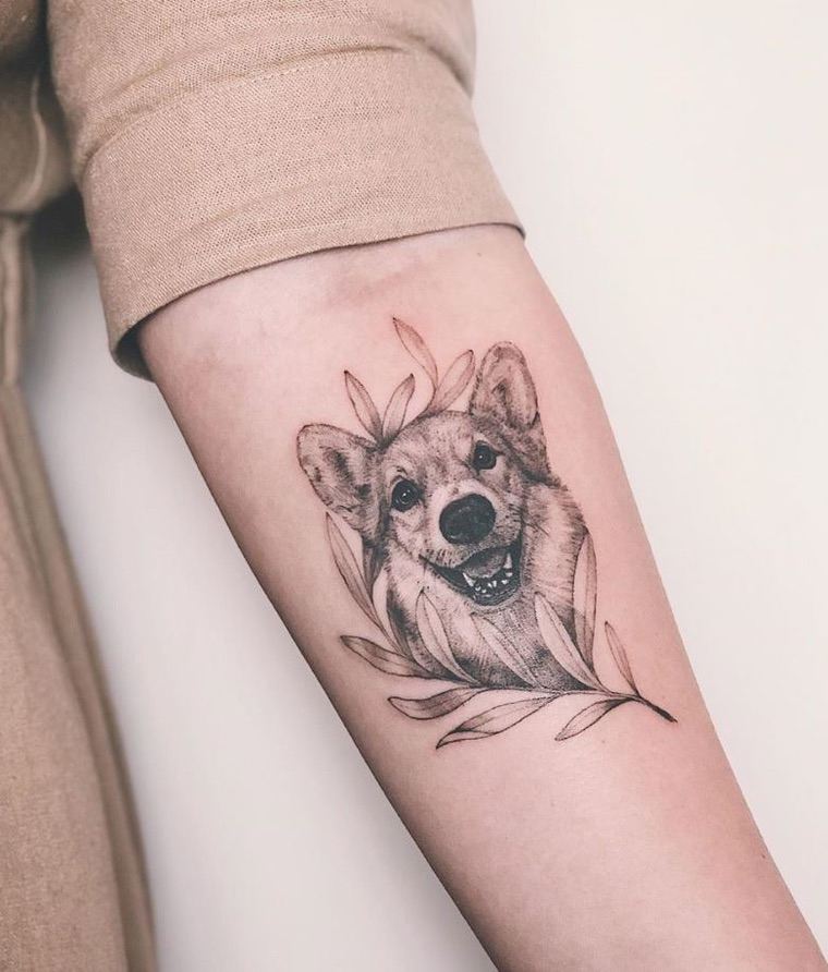 tatouage tête de chien