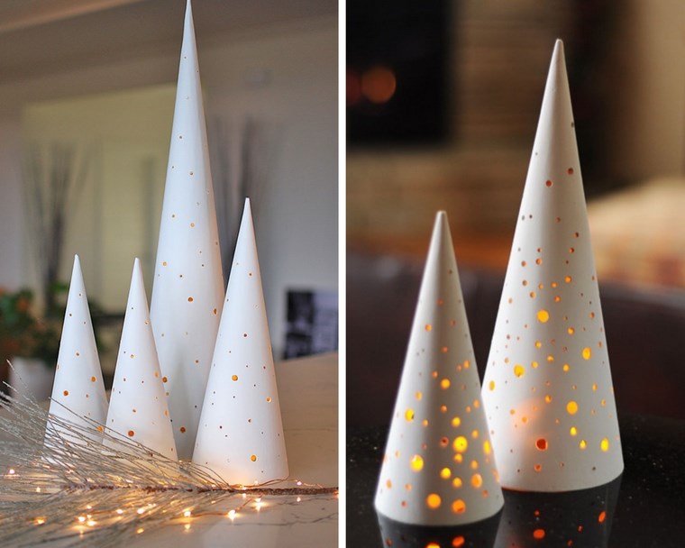 cones lumieres blanc decoration