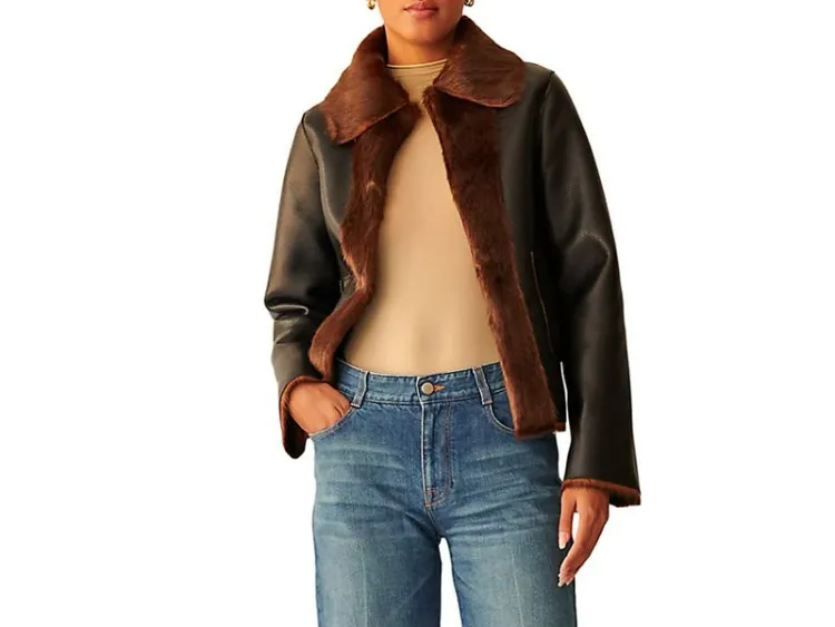 marei1998 veste réversible faux cuir