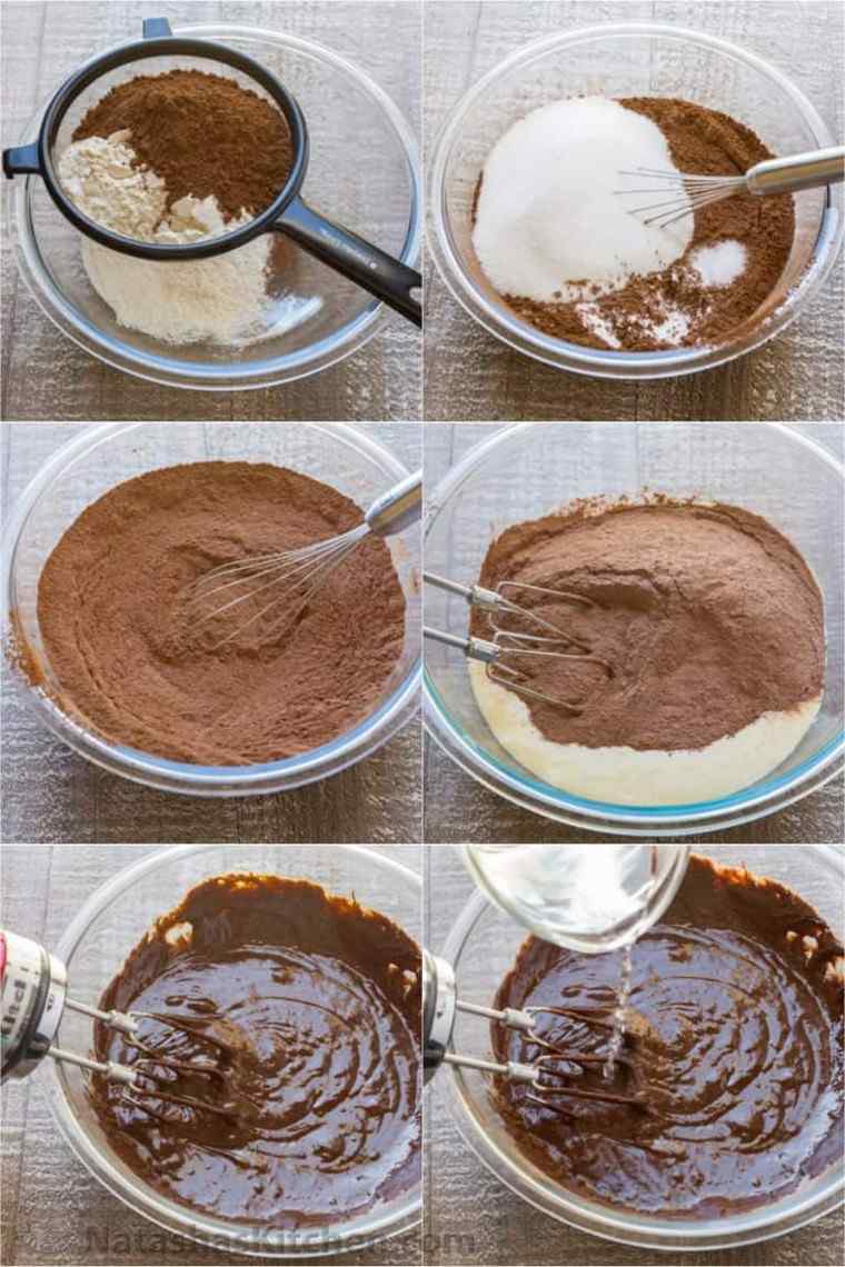 préparation crème chocolatée gâteau