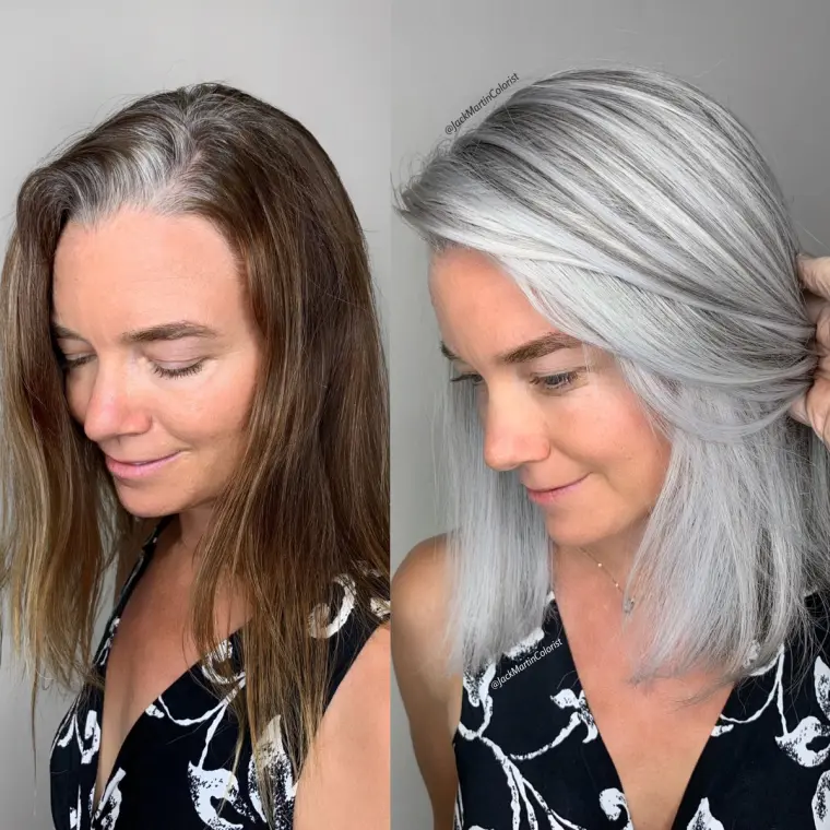 couleur balayage cheveux gris