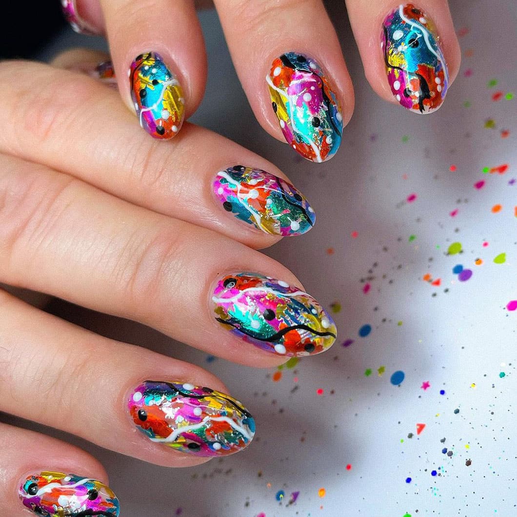 deco ongle gel printemps 2022 colorés