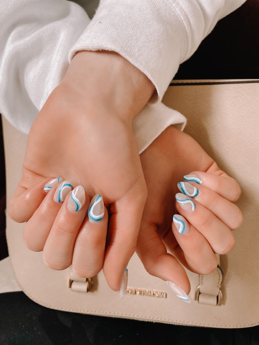 déco ongle gel printemps motifs swirl