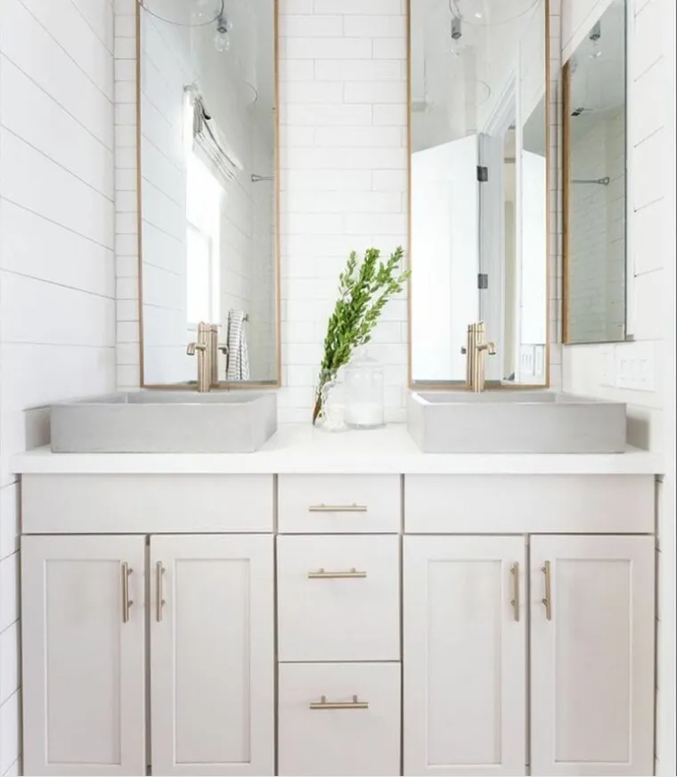 salle bain longueur decorer haut miroirs