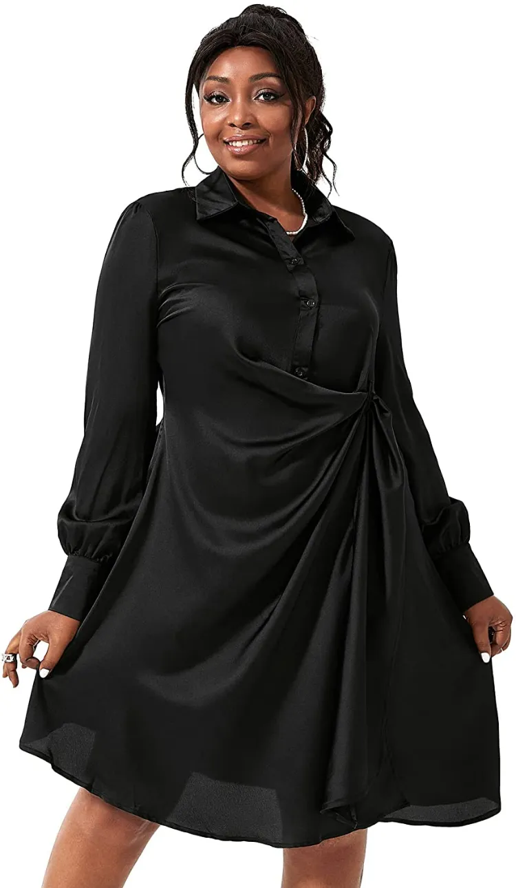robe tunique noire élégante