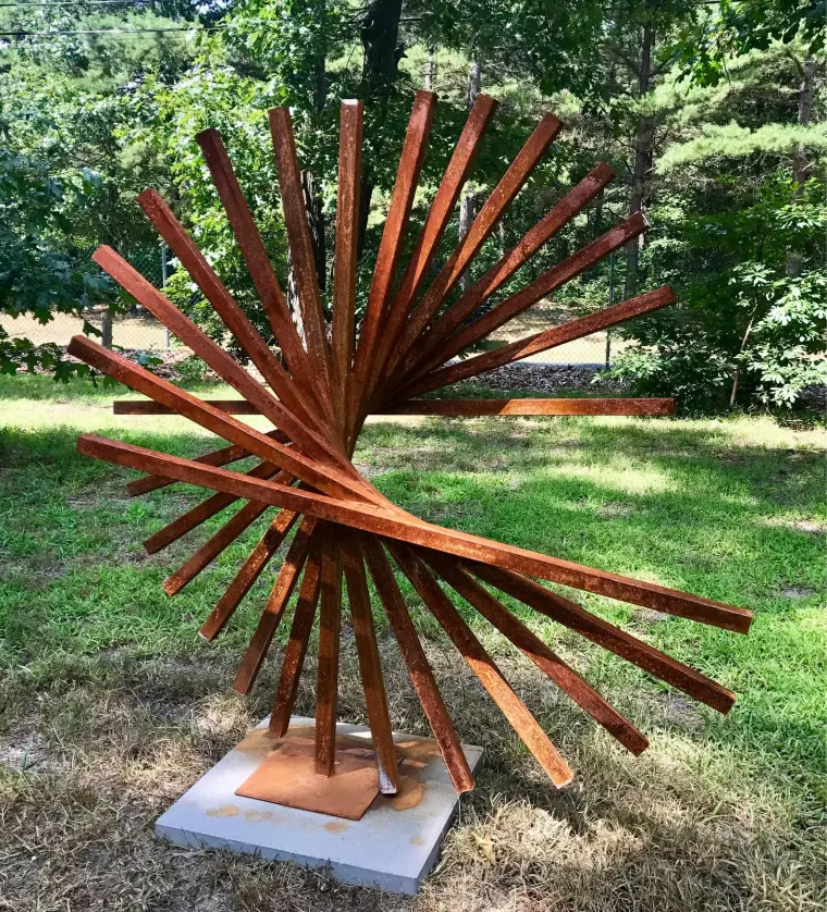 sculpture acier corten abstrait