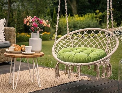 Balancelle de jardin en maille ronde