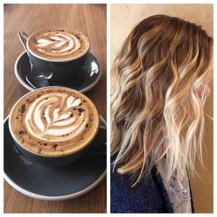 cheveux caramel latte hair