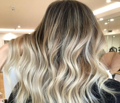 balayage blond sur brune