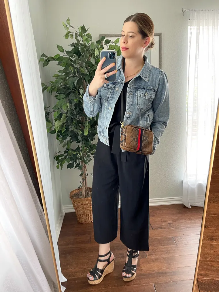 combinaison veste jean femme