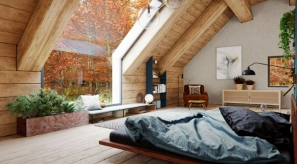 chambre à coucher cosy bois