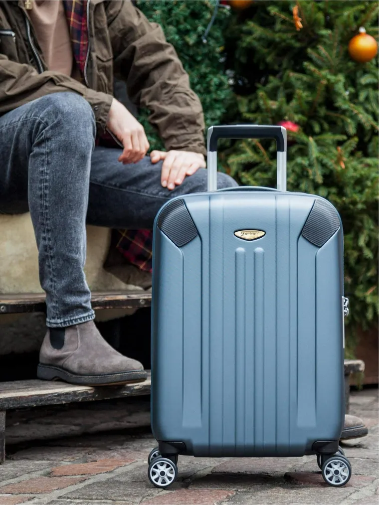 valise durable coque rigide bleu