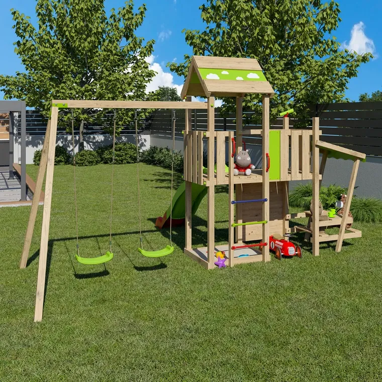 aire de jeux pour enfant en bois