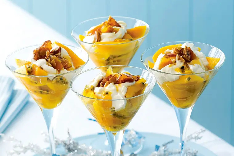 dessert à la mangue